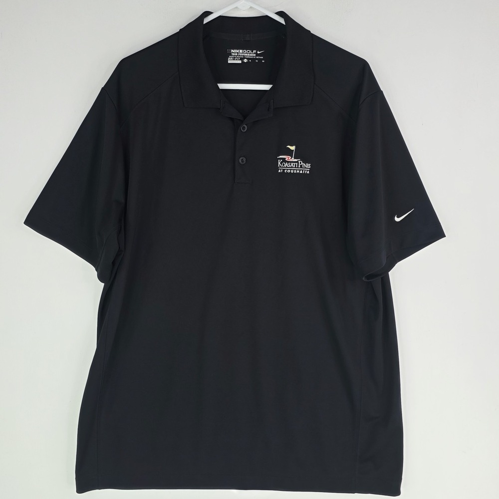 Nike Golf Tour Performance Dri-FIT Men XL Polo Black Koasati Pines Coushatta